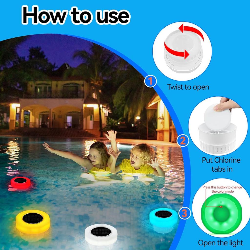 Colorful Solar Pool Disinfection Box Light