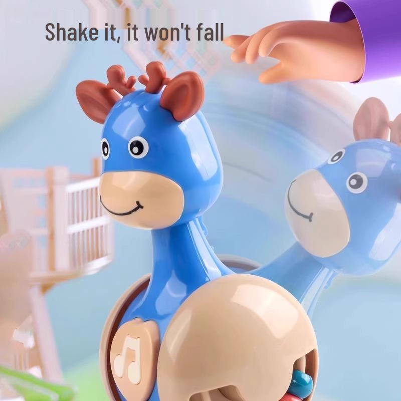 Скользящий Неваляшка-Олень: Успокаивающая развивающая игрушка для младенцев 6-12 месяцев и малышей 0-3 лет