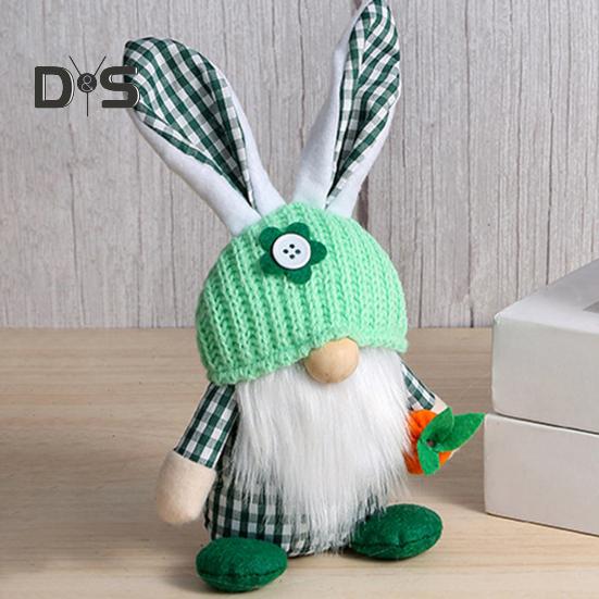 Пасхальная кукла-гном, плюшевые кроличьи уши, гномы с вязаной шапкой, мягкая безликая кукла, настольное украшение для домашнего офиса