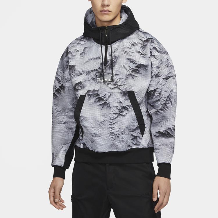 Jordan Толстовка с буквенным принтом и полумолнией с цветными блоками, мужская толстовка с капюшоном, черная CU9149-100