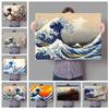 The Great Wave of Kanagawa Decoration Mural Retro Poster Canvas Paintings and Living Room Wall Art Prints for Modern Home Decor No Frame