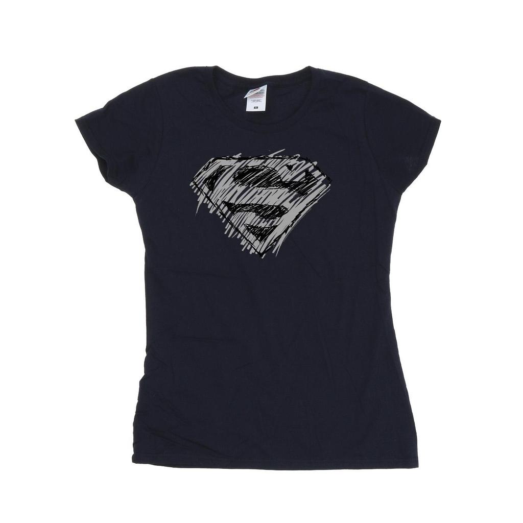 DC Comics Womens/Ladies Superman Logo Sketch Cotton T-Shirt