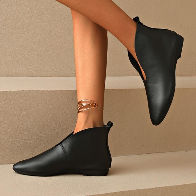 Мода Среднего каблука Женские зимние ботильоны с острым носком 2025 Зимний тренд Повседневные ботинки-кеды Челси Кожаные готические туфли-лодочки Botas Mujer
