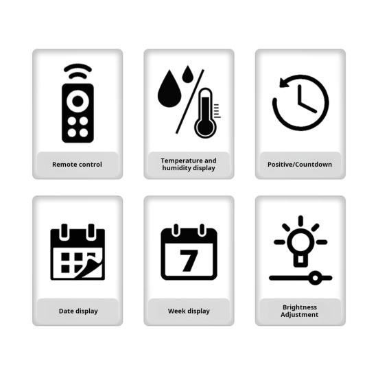 Светодиодные настенные часы Yousheng с большим дисплеем, легко читаемым дисплеем, функцией дистанционного управления, функцией измерения влажности и температуры, универсальные настенные часы