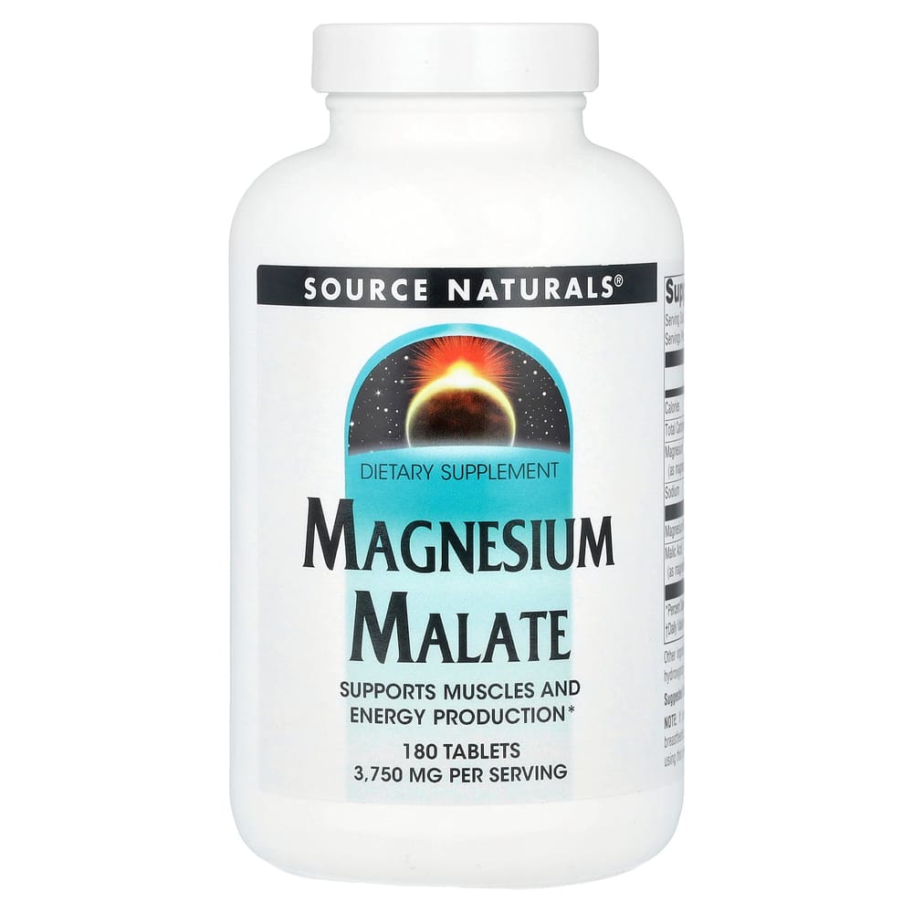Source Naturals Magnesium Malate 3750mg, 180 Tablets (1250mg per Tablet)
