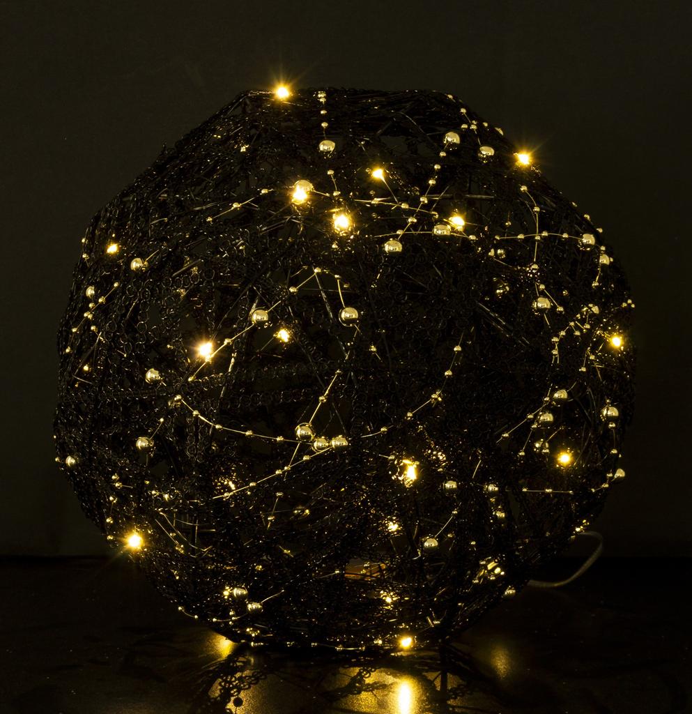 Christmas Decorative Black LED Ball 25cm