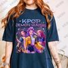 Горячая Распродажа K-Pop Охотники на Демонов Принт Хлопковая Футболка Для Женщин Летняя С Коротким Рукавом С Круглым Вырезом Футболки Повседневная Уличная Одежда Парные Топы