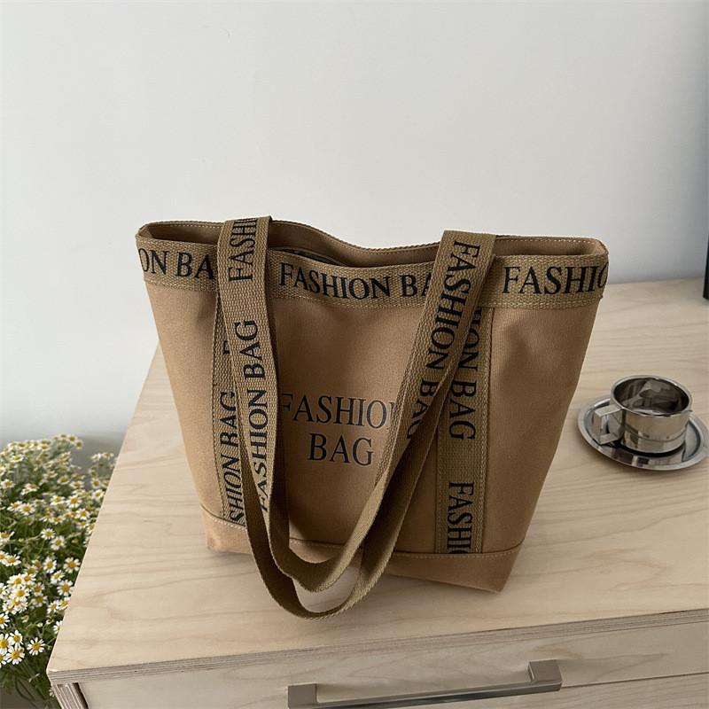 Large Capacity Canvas Tote Bag For Women 2024 Spring New Stylish Letter Design