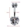 Heart Crystal Belly Button Rings Shiny Silver Stainless Steel Piercing Jewelry for Beach Holiday Accessories