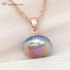 Fashion Elegant Rose Gold Color Round Simulated-pearl Pendant Necklace For Women Wedding Girl Party Jewelry Gift