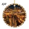 Holiday Keepsake for Family Christmas Landscape Scene Acrylic Ornament Tree Decor, Decorative Hanging Party And Seasonal Home Decorations Special