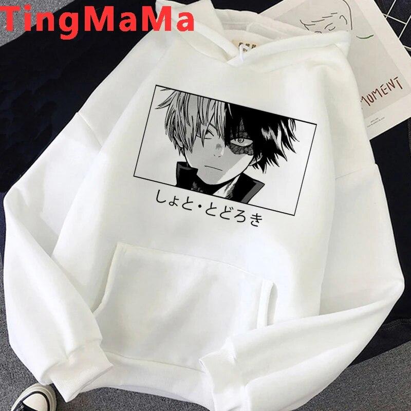 Толстовки с капюшоном из японского аниме «Мой герой Академии» унисекс Kawaii Shoto Todoroki уличная одежда с графикой унисекс толстовки Harajuku Dabi мужские унисекс