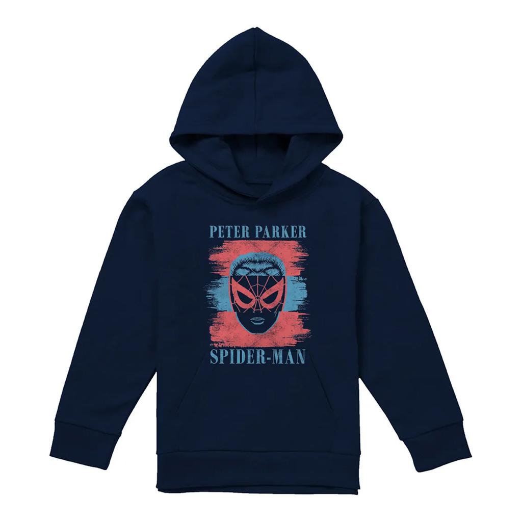 Spider-Man Childrens/Kids Peter Parker Stripes Pull Over Hoodie