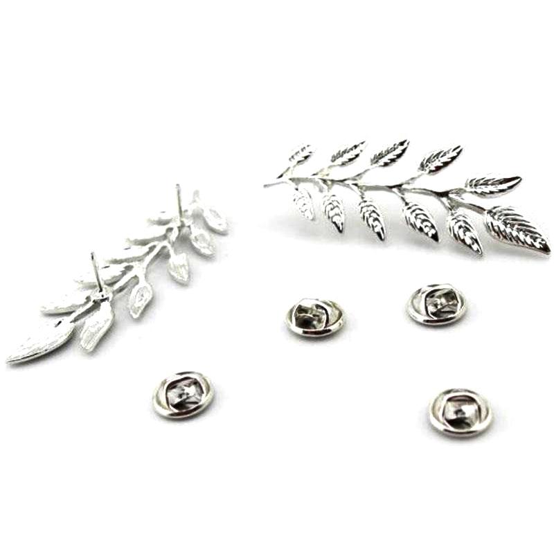 1 пара модных булавок для воротника рубашки костюма в виде листьев из сплава, броши, пуговица для воротника свитера для мужчин и женщин, повседневные модные аксессуары для одежды