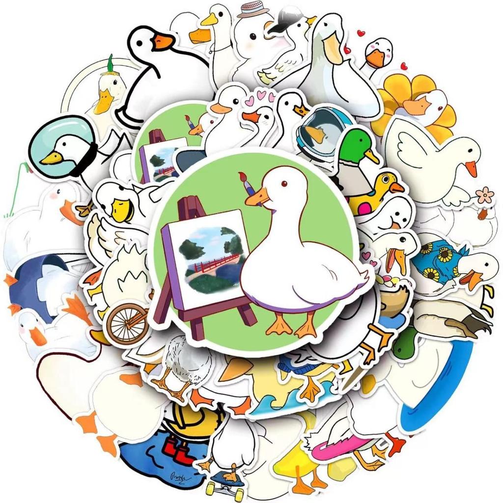 10/50 шт. смешанные милые забавные большие белые наклейки с изображением гуся, наклейки с уткой, граффити, наклейки для DIY, багажа, ноутбука, скейтборда, велосипеда, наклейки