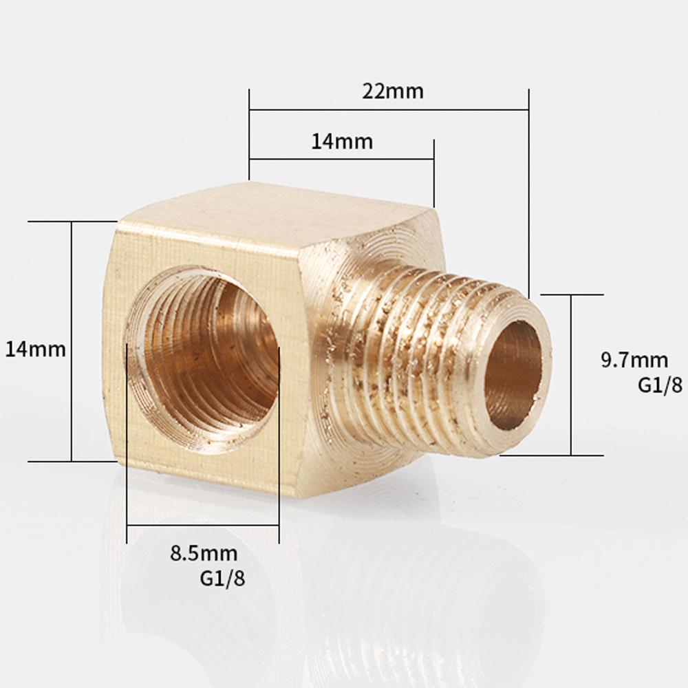 M6 M8 M10 1/8" 1/4" 3/8" BSP Female Male Brass 90 Degree Elbow Pipe Fitting Coupler Connector Water Lubrication Tubing Block