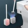 WIKHOSTAR Щетка для унитаза Силиконовая длинная ручка Щетка для чистки унитаза Настенное крепление Быстрый слив Чистый инструмент Аксессуары для ванной комнаты