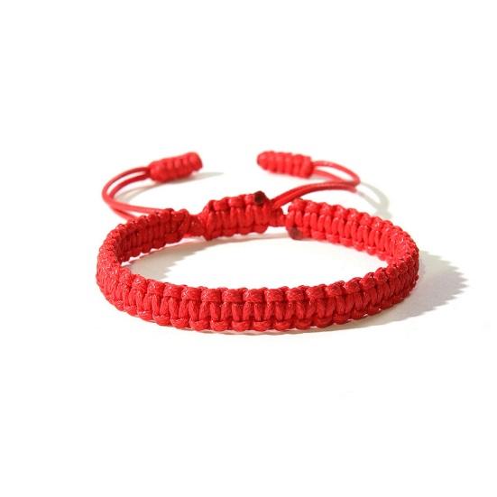 Unisex Hand Rope Adjustable Handmade Braided Solid Color Thick Anti-break Lightweight Stackable