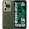 Téléphone Portable Incassable 5G FOSSiBOT F112 Pro 24Go+256Go 6.88” Smartphone Robuste Android 14 7150mAh 50MP Dual SIM/NFC Vert