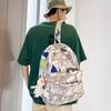 New Fashion Large Capacity Backpack Graffiti Trend Korean Style Schoolbag Ultra-light Travel Knapsacks