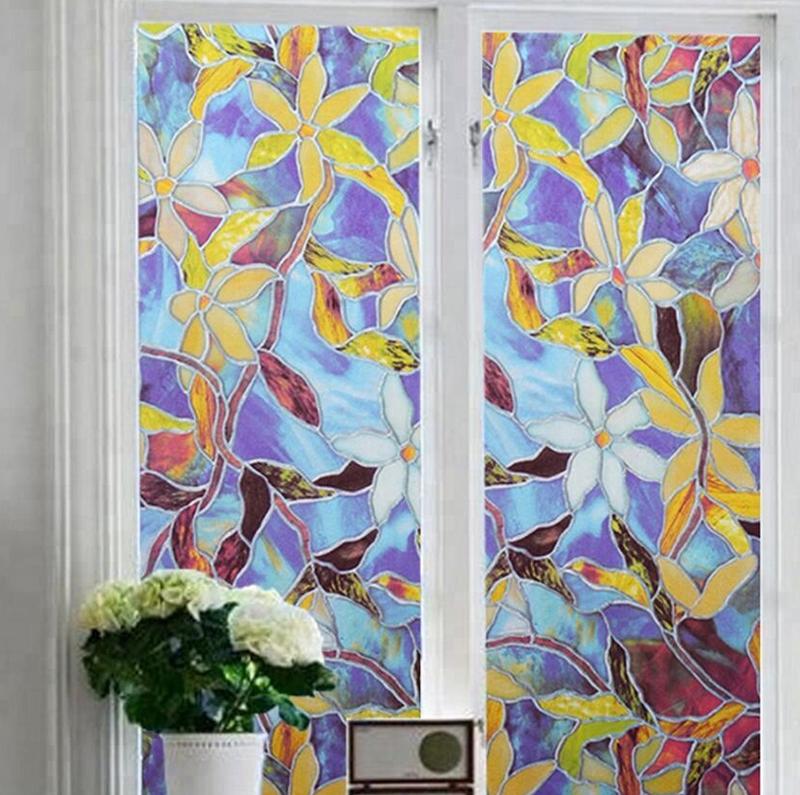 1 рулон, наклейка для домашнего декора, витражная пленка для оконного стекла, 3D декоративные самоклеящиеся наклейки