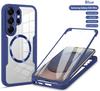 360° Полностью противоударный чехол для Samsung S25 S26 S24 S23 Ultra Plus FE Edge с поддержкой Magsafe, прозрачная магнитная крышка для беспроводной зарядки