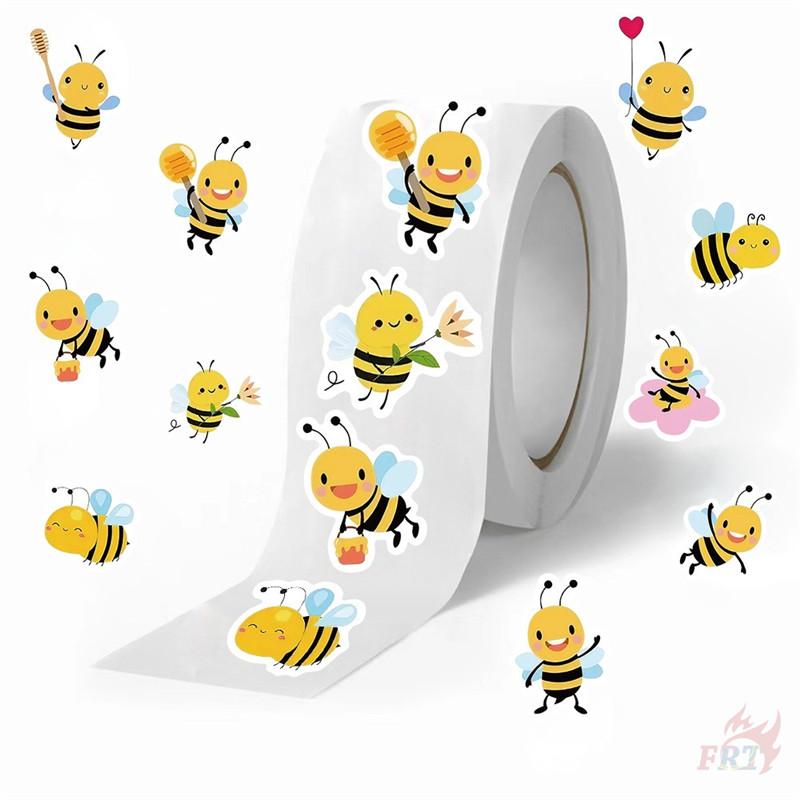 500 шт./рулон Q Funny Bees Kids Rewards Stickers - DIY Scrapbooks Декор Альбом Запечатывание Этикетки Наклейки