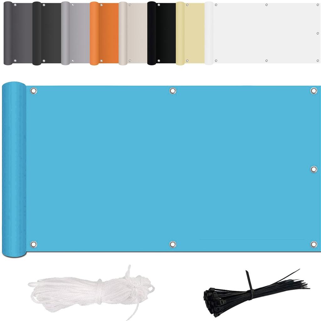 Экран для конфиденциальности на балконе, без сверления, от ветра и ультрафиолета, с монтажными принадлежностями, полиэстер, для перил балкона, патио и сада