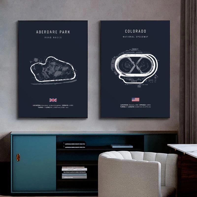 2024 F1 Imola Monaco Track Circuit Картина на холсте Formula F1 Wall Art Nordic Poster Эстетическая гоночная картина для дома