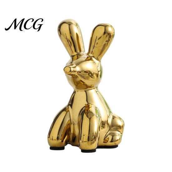 Elegant Holiday Decoration Nordic Animal Statue, Gold Elephant Monkey Rabbit Figurines, Luxury Home Art Piece Desk Decor for Bookshelf, Living