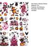 Decorative Static Clings for Party 9 Pcs Pink Halloween Window Clings, Cute Skull Witch Castle Bat Pumpkin Removable PVC Wall Decals School