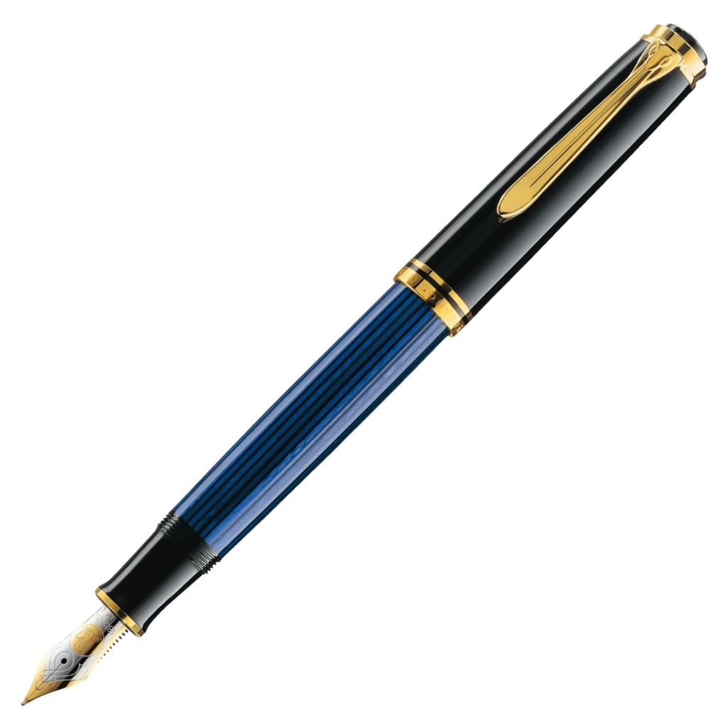 Pelikan Fountain Pen EF Extra Fine Font Blue Stripe Souveraine M800 Regular Imported Product