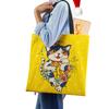 Cat Cartoon Shoulder Bag 2022 Japanese Shopping Reusable Canvas Tote Bag Women High Capacity Simple Casual Folding Handbag KTY