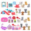 Pretend Play Toy Fashion Cat Dog House Kennel Bathtub For Children Play House Toy Accessories Kids Best Gift
