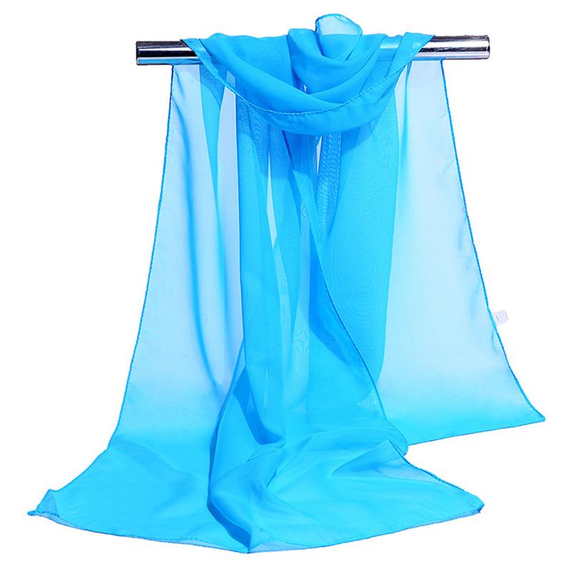 Корейское женское свадебное вечернее платье Шарф Однотонный Прозрачный Шифон Шелк Шарф Летнее Пляжное Полотенце Солнцезащитная Накидка R22