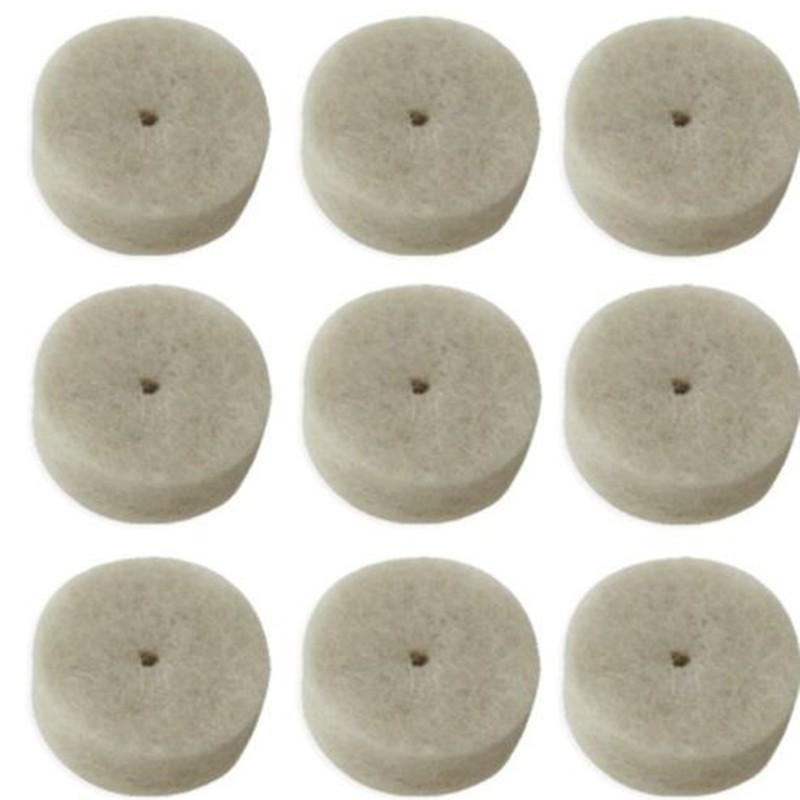 10PCS Soft Felt Polishing Buffing Wheel Mop Pad Compound Rotary Tool+ Mandrel