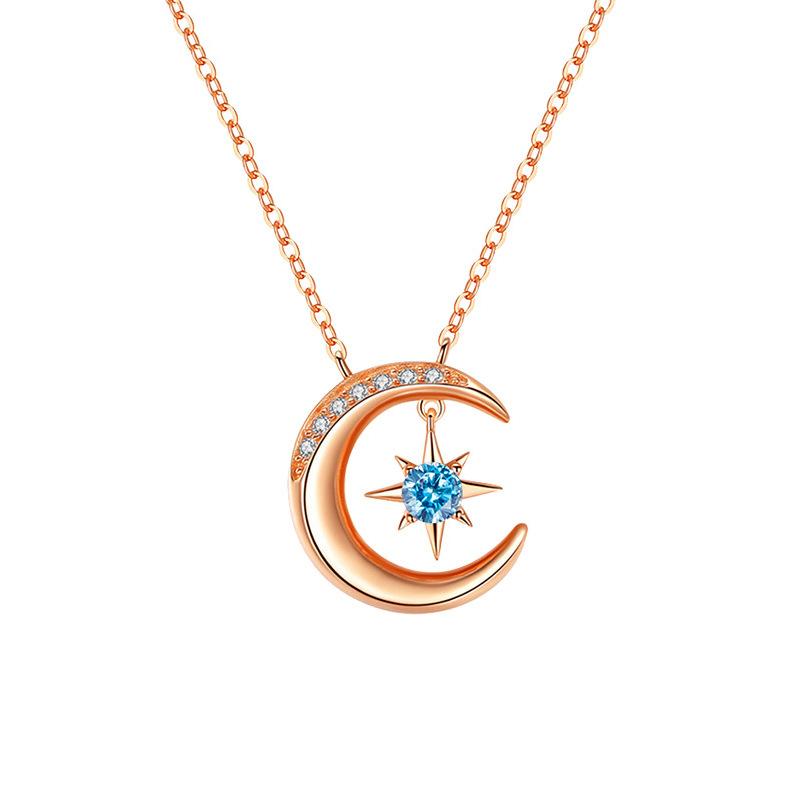 Женское ожерелье Звезда Луна Японское и Корейское Простое Студенческое Подвеска Луна Звезда Луна Цепочка на Ключицу