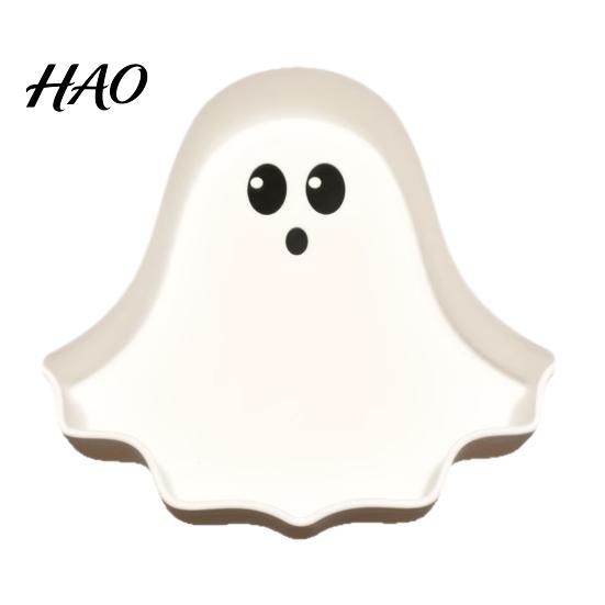 Cute Candy Dish Ghost Tray, 3D Printed Halloween Shape Desktop Storage Dish, Multifunctional Key Tray Jewelry Organizer Tabletop Decor for Party Home