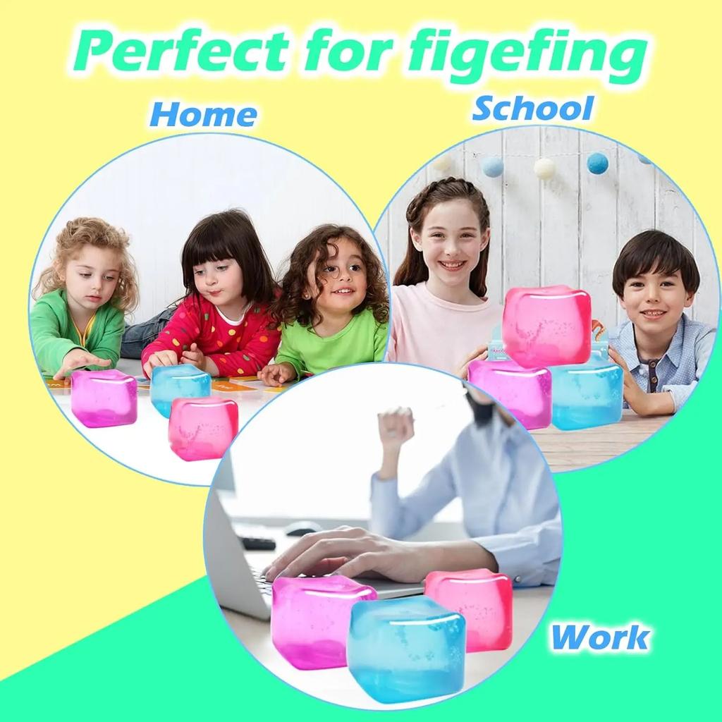 High Density Gel Ice Cube Square Decompression Vent Toy Squishy Stress Ball Squeeze Toys Stress Relief Sensory Toy