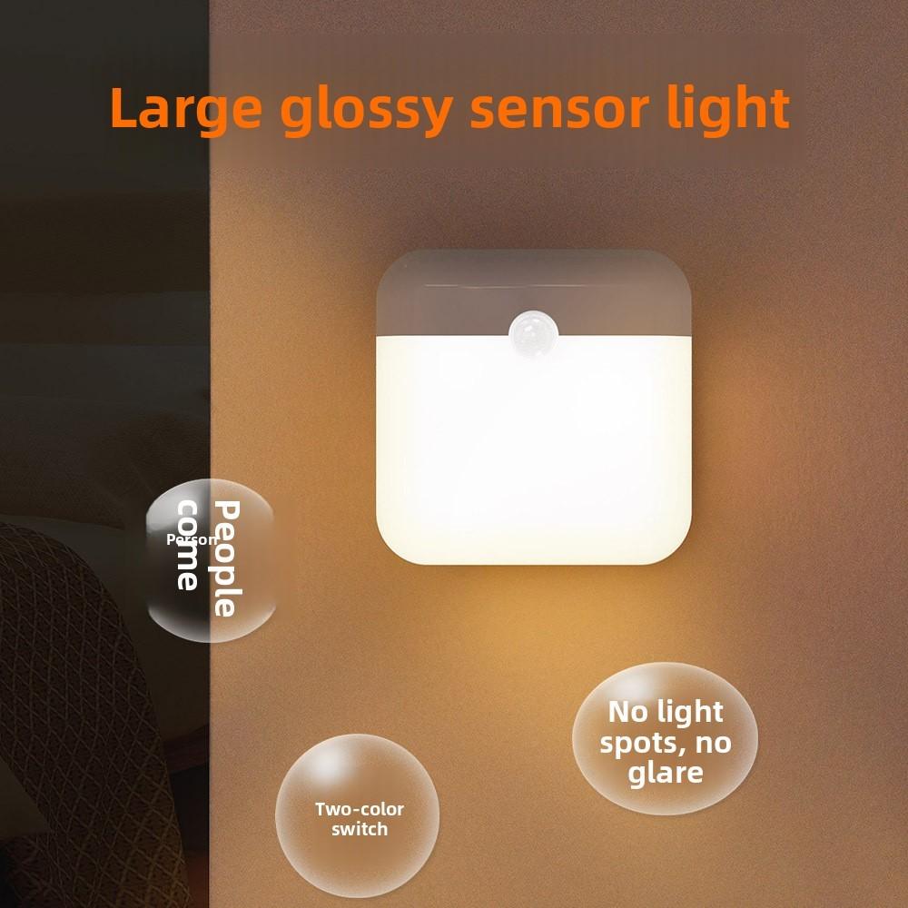 Geometric Portable Night Lamp With Motion Sensing And Warm White Light For Home