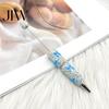 Handmade Pen Supplies Glitter Beadable Ballpoint Pen, Rhinestone Bow Beaded DIY Fashionable Office Bling Black Ink Pens for Making, School Exquisite