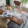 American Vintage Table Runner Tropical Plant Pattern Table Flag With Tassels Coffee Tea Table Bed Flag TV Cabinet Dust Cover