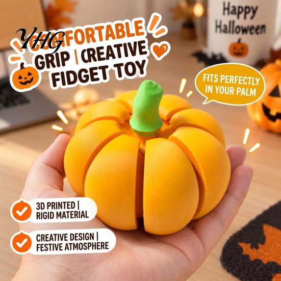 Stress Relief Sensory Tool 3D Printed Pumpkin Fidget Clicker, Clicky Toy, Handheld ClickerToy Mini Finger Halloween Thanksgiving Harvest Holiday Gift