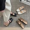 Baotou Half Slippers Fairy Summer Fairy Wind Evening Breeze Temperament Flat Soft Sole Lazy Shoes Square Head Muller Shoes Single Shoes