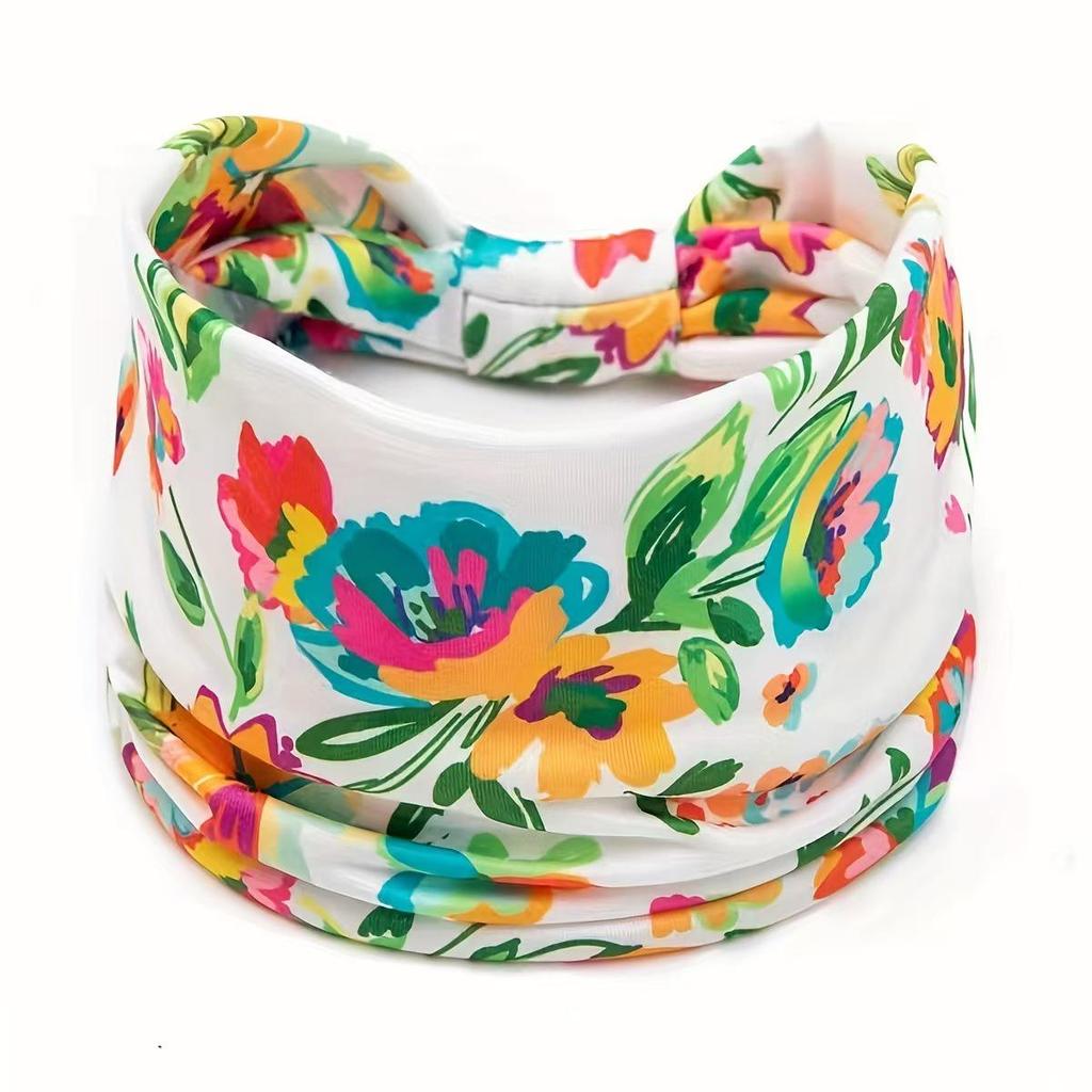 Женская богемная повязка для йоги с узором «кешью» - Впитывающая пот, эластичный хлопковый аксессуар для волос