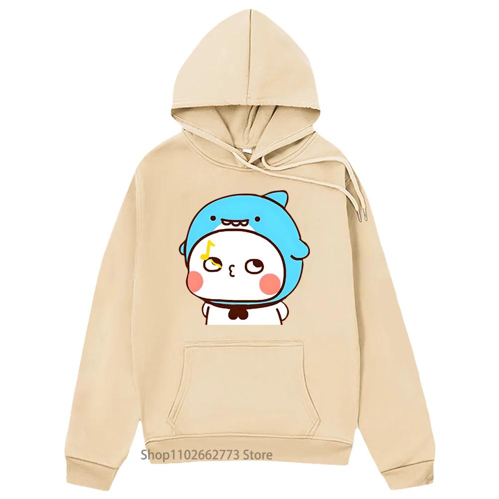 Милый акуленок Бубу насвистывает Толстовки Графическая одежда с пандой Женская Мужская Каваи Милая Толстовка Весна Судадера