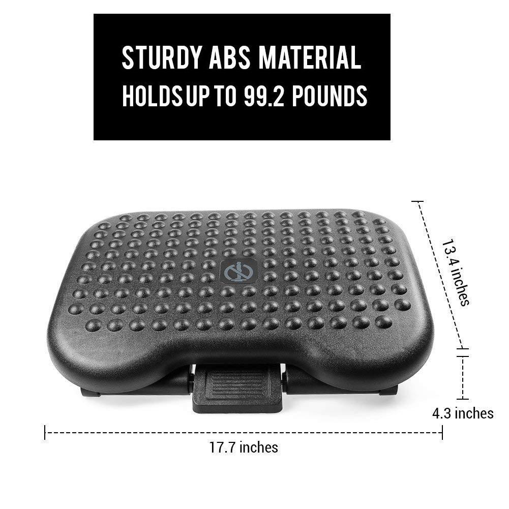 Регулируемая наклонная подставка для ног под стол Эргономичный массажер Многофункциональная подушка для ног Табурет для дома и офиса Здоровье Черный 45x35см