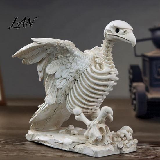 Realistic Vulture Skeleton Figurine Halloween Statue, Bird Bone for Detailed Ornament Home Decor, Spooky Tabletop Living Room Gothic