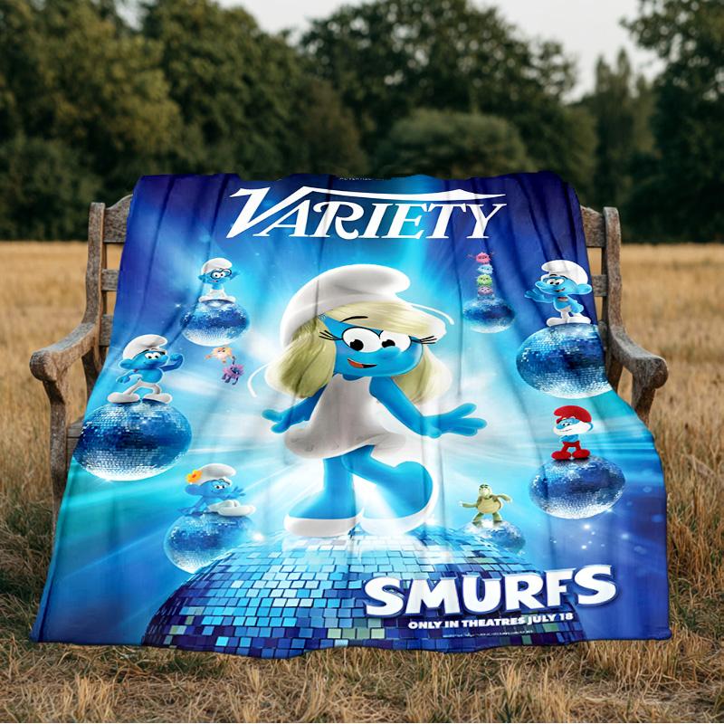 Smurfette's Adventure Blanket Flannel Throw for Sofa, Indoor, Camping, Living Room, Office, Chair, And Bed Soft Birthday Gift