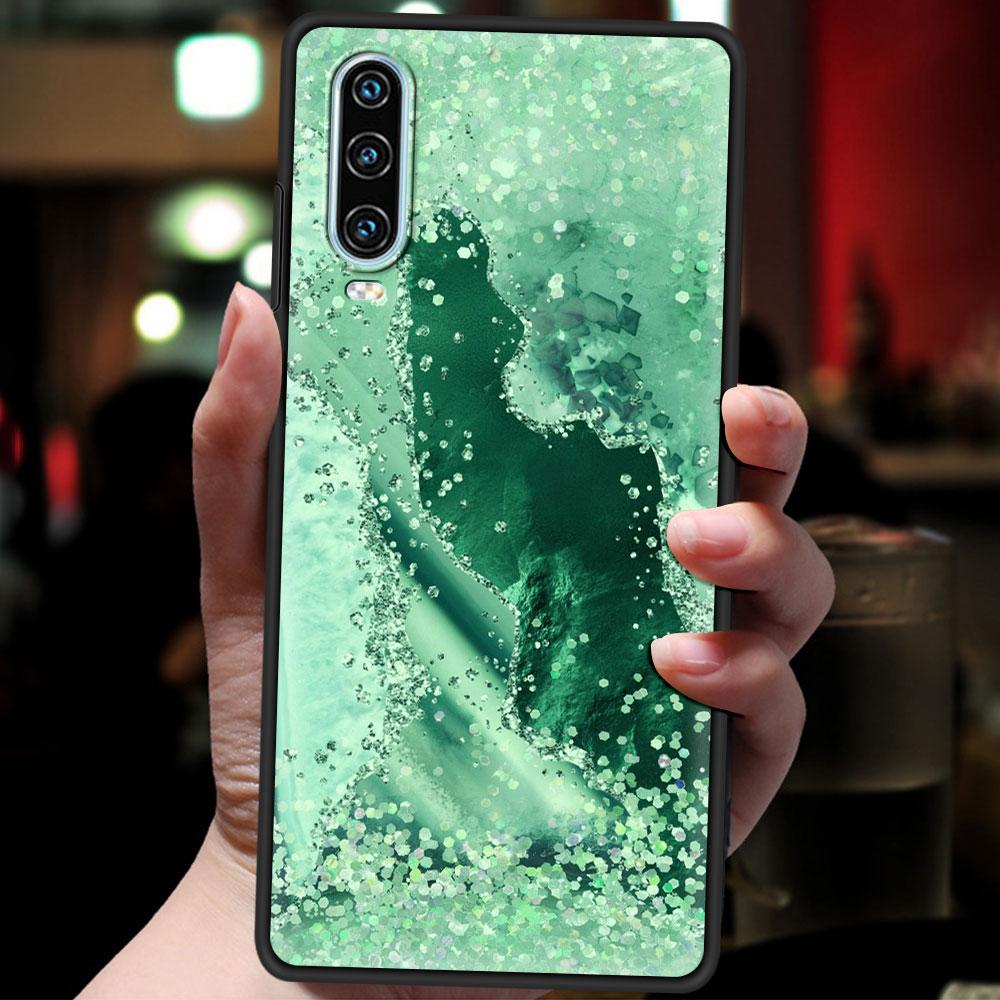 Чехол для телефона Rainbow Glitter Agate Marble для Huawei P30 Lite P50 Pro P20 P40 Lite EP Smart Z 2021 Y6 Y7 Y9 2019 Y6p Y9s